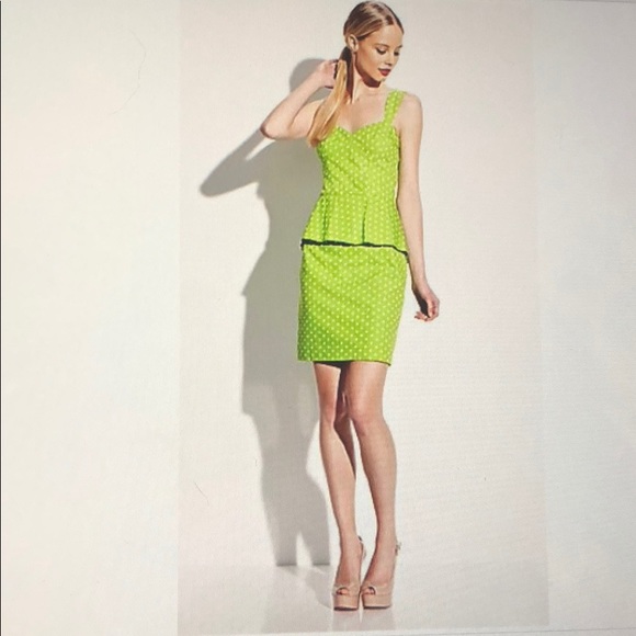 Betsey Johnson | Dresses | Betsy Johnson Green Peplum Polka Dot Dress |  Poshmark